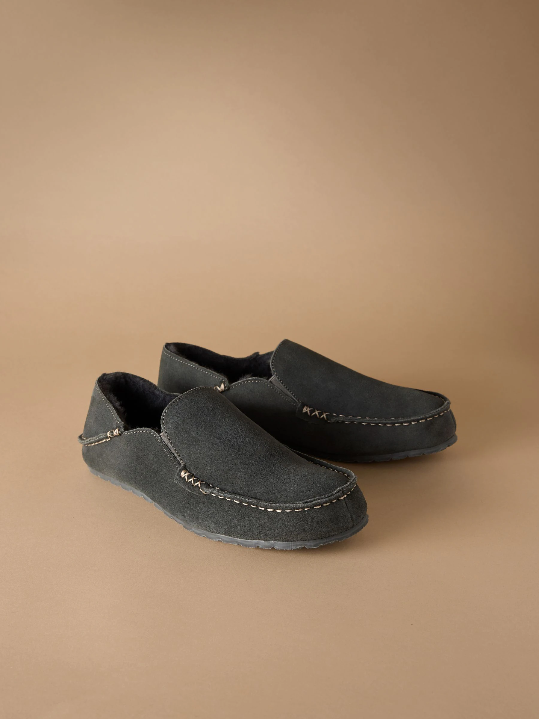 Grijs - Signature Kickdown suède moccasinpantoffels