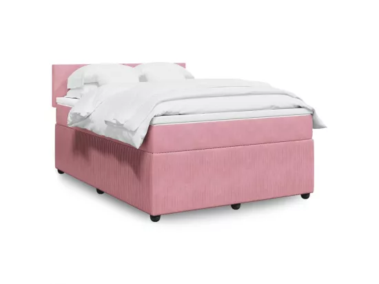 Sommier à lattes de lit avec matelas Rose 140x190 cm Velours