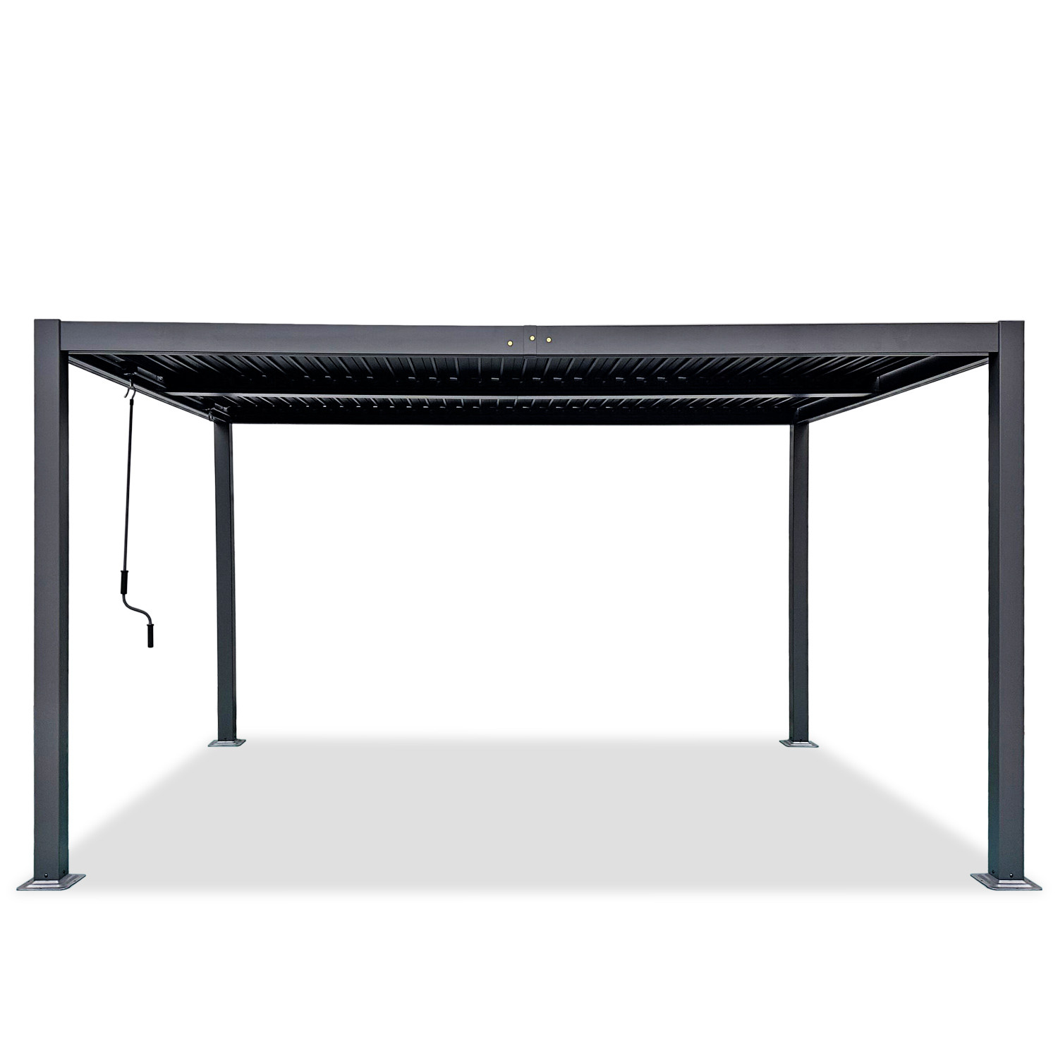 Tonnelle/pergola bioclimatique lames orientables en aluminium 3x4m - anthracite - belair