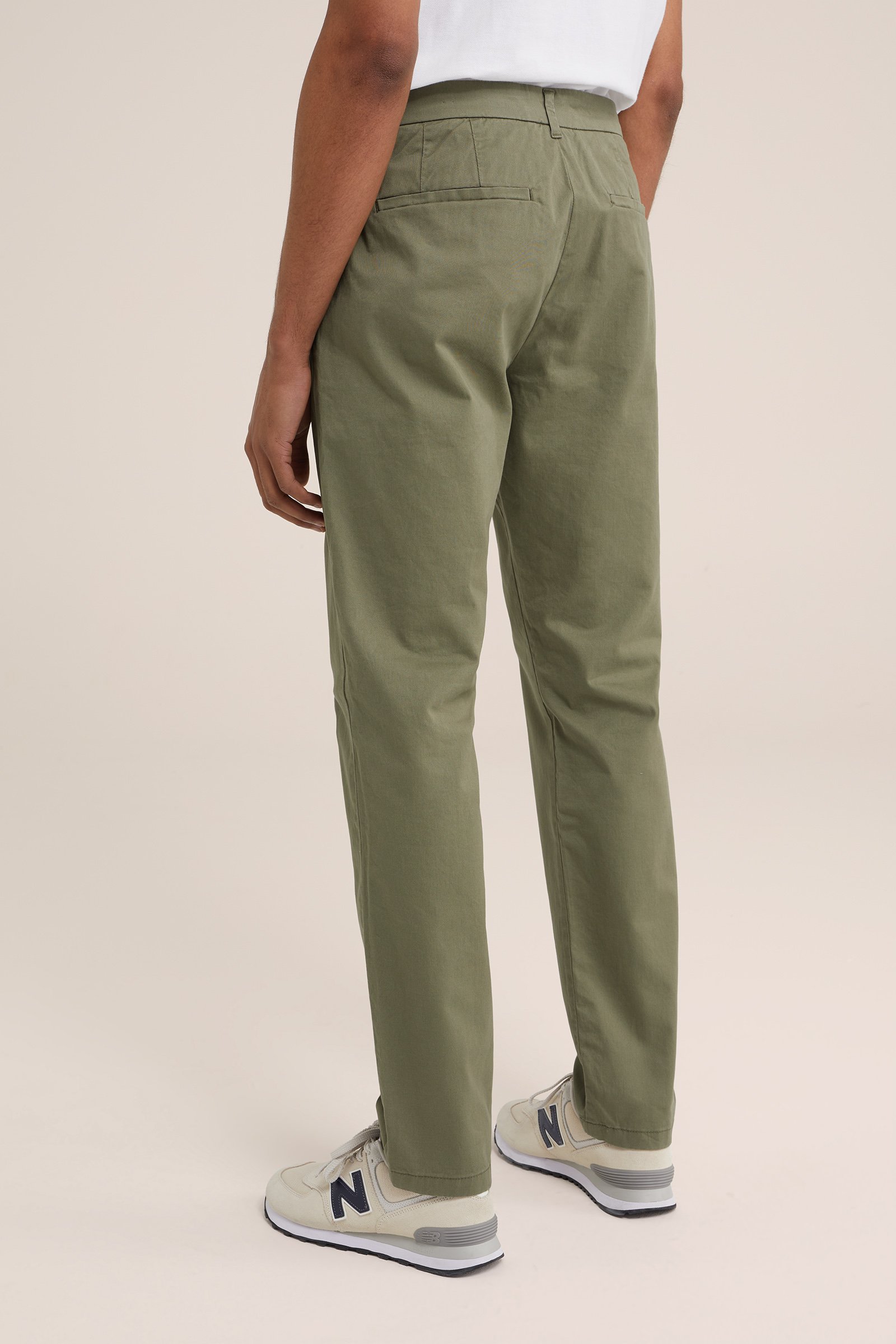 slim fit chino met stretch Fundamentals Olijfgroen