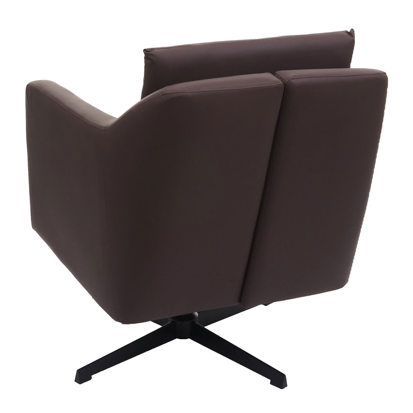 Lounge-Sessel MCW-H93b, Sessel Cocktailsessel Relaxsessel mit Fußkreuz, drehbar ~ Kunstleder braun
