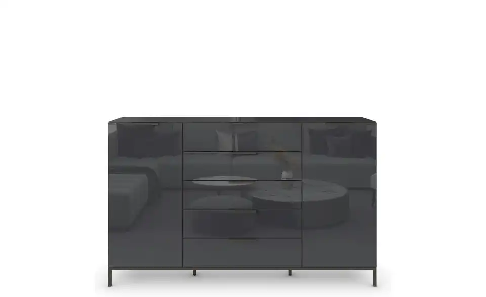 Highboard Graphit 180 cm Eiche Artisan (Nachbildung)