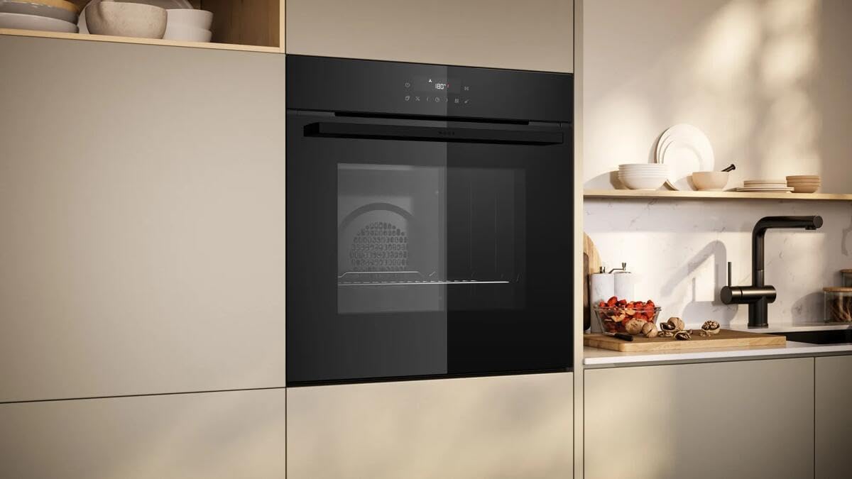 NEFF B2CCJ7BK3, N30, Einbau-Backofen Graphite Grey, LED Touch Control, 3D Heißluft, 7 Beheizungsarten, Air Fry und Air Fry-Backblech, Automatikprogramme, Pyrolyse und Easy Clean, Kindersicherung