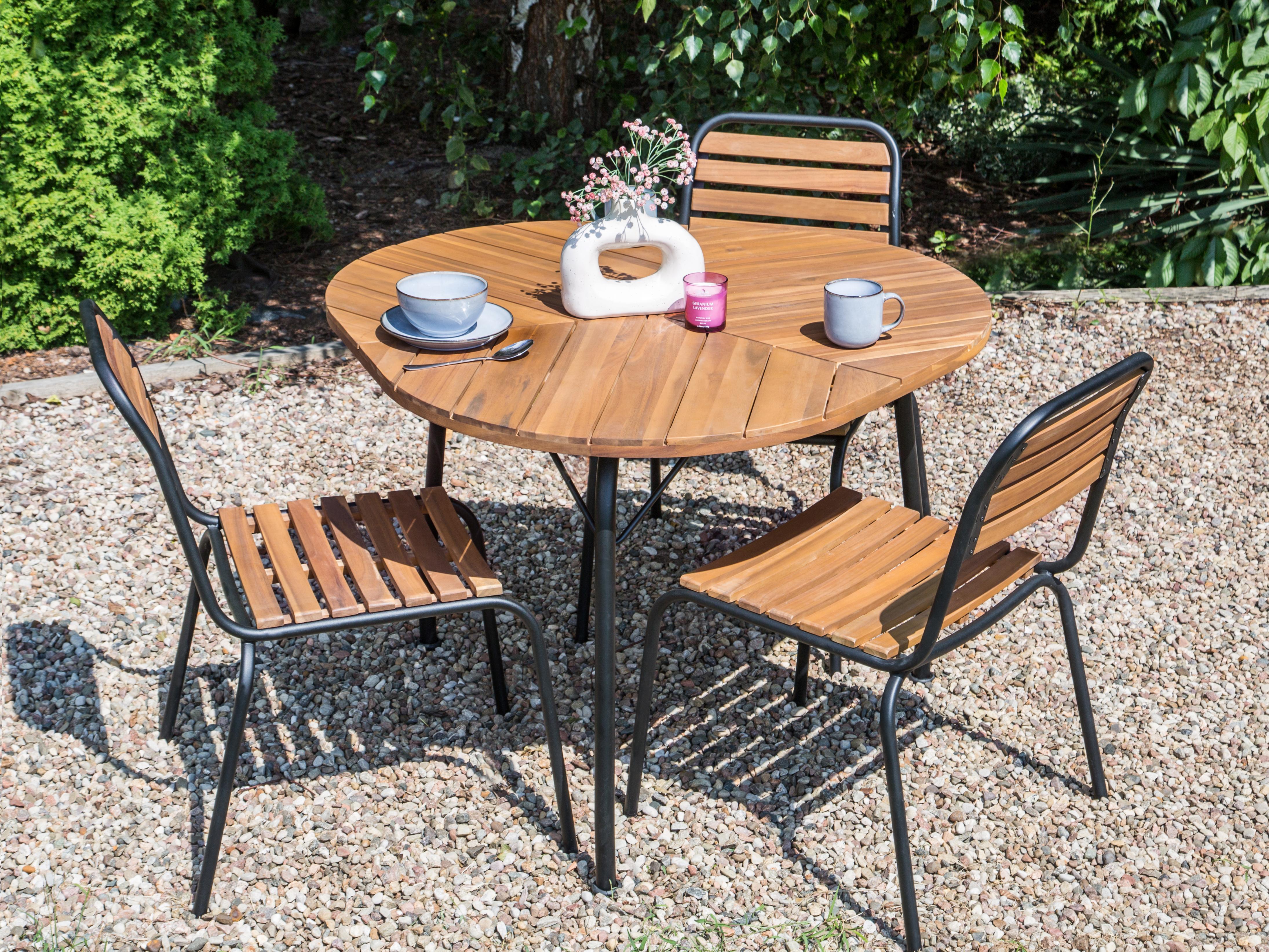 Tuin eettafel VARENNA 106 cm 103 cm Acaciahout Bruin