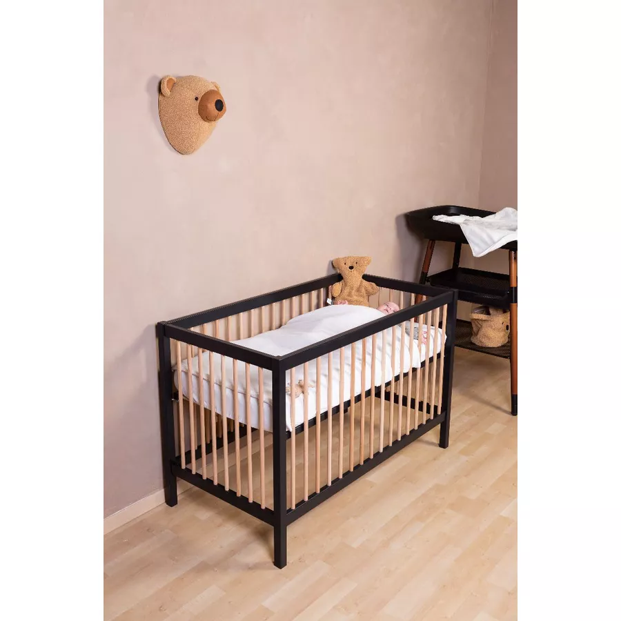 CHILDHOME Babybett 97 schwarz natur