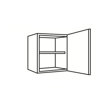 Optifit Klassik60 wandkast met 1 deur 57,6(h) x 50(b) x 34,6(d) cm