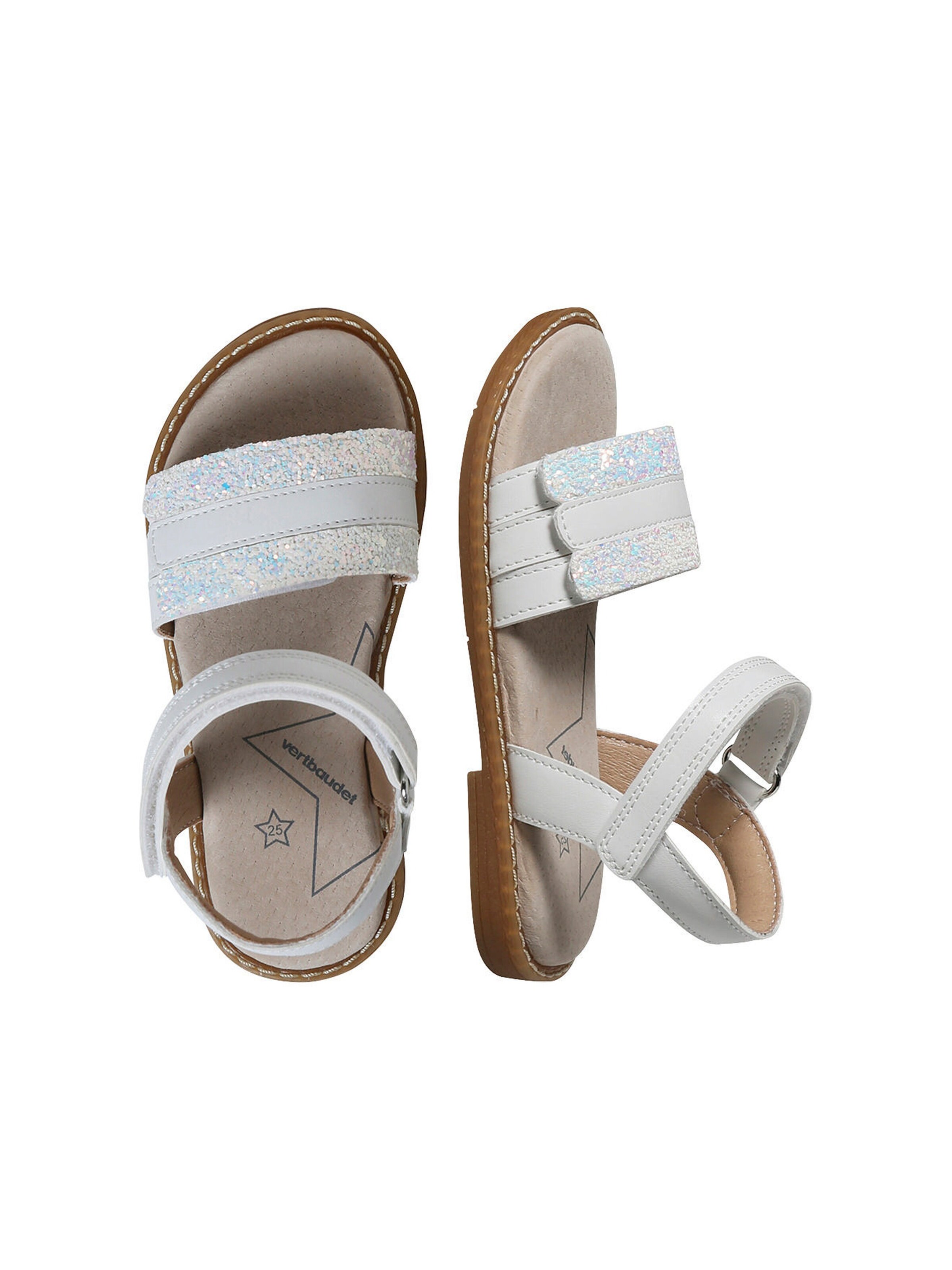 Vertbaudet Kinder Klett-Sandalen mit Anziehtrick weiß