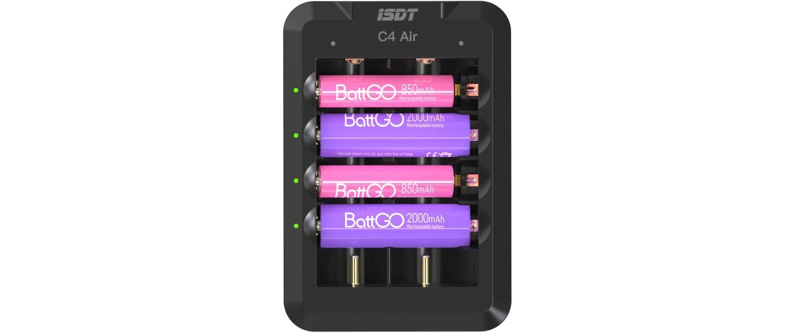 Ladegerät C4 Air USB-CLadegerät für Li-Ion, Li-fe, NiMH und NiZn Rundzellen wie 18650, AA, AAA und viele mehr