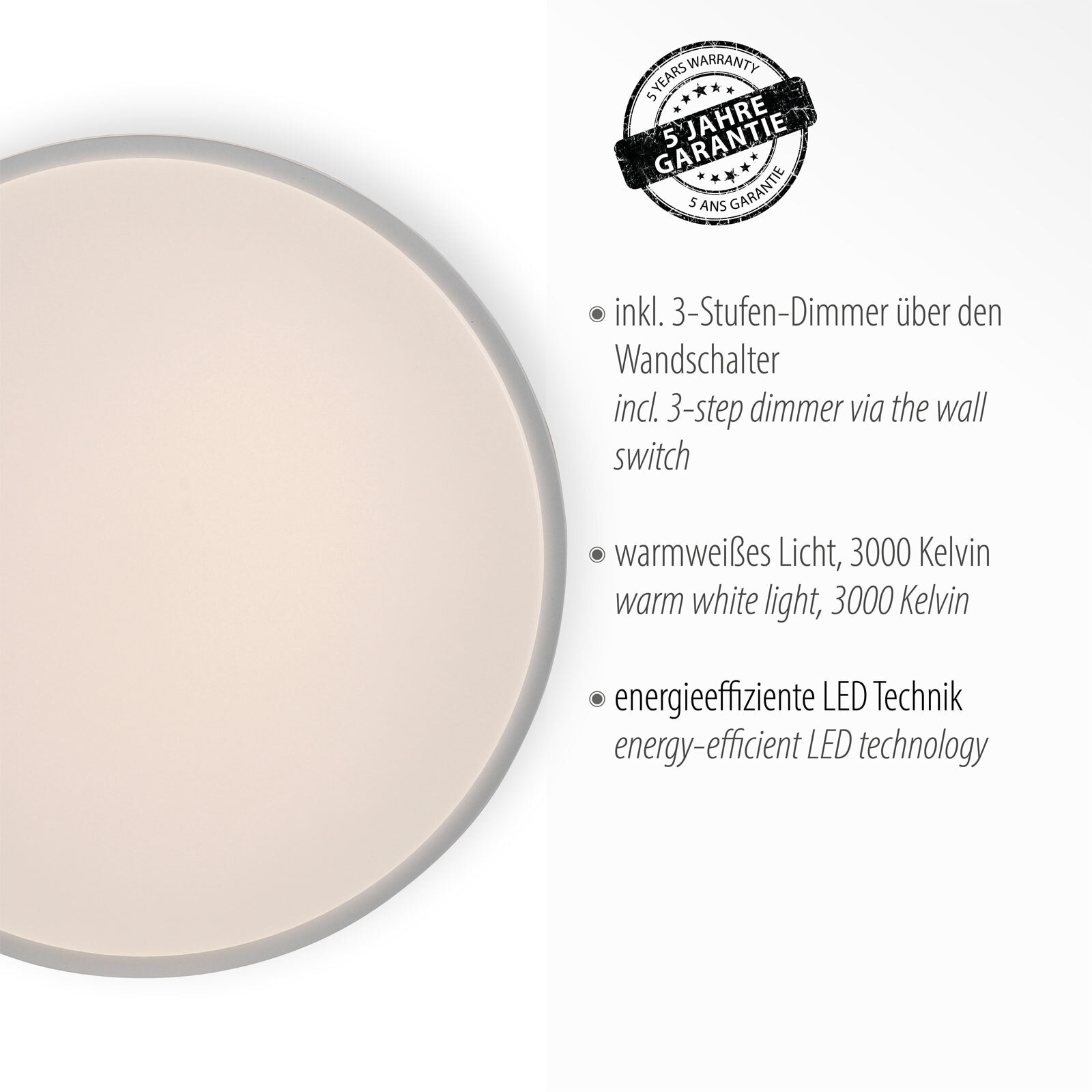 LED-Deckenleuchte Colin 34cm weiß