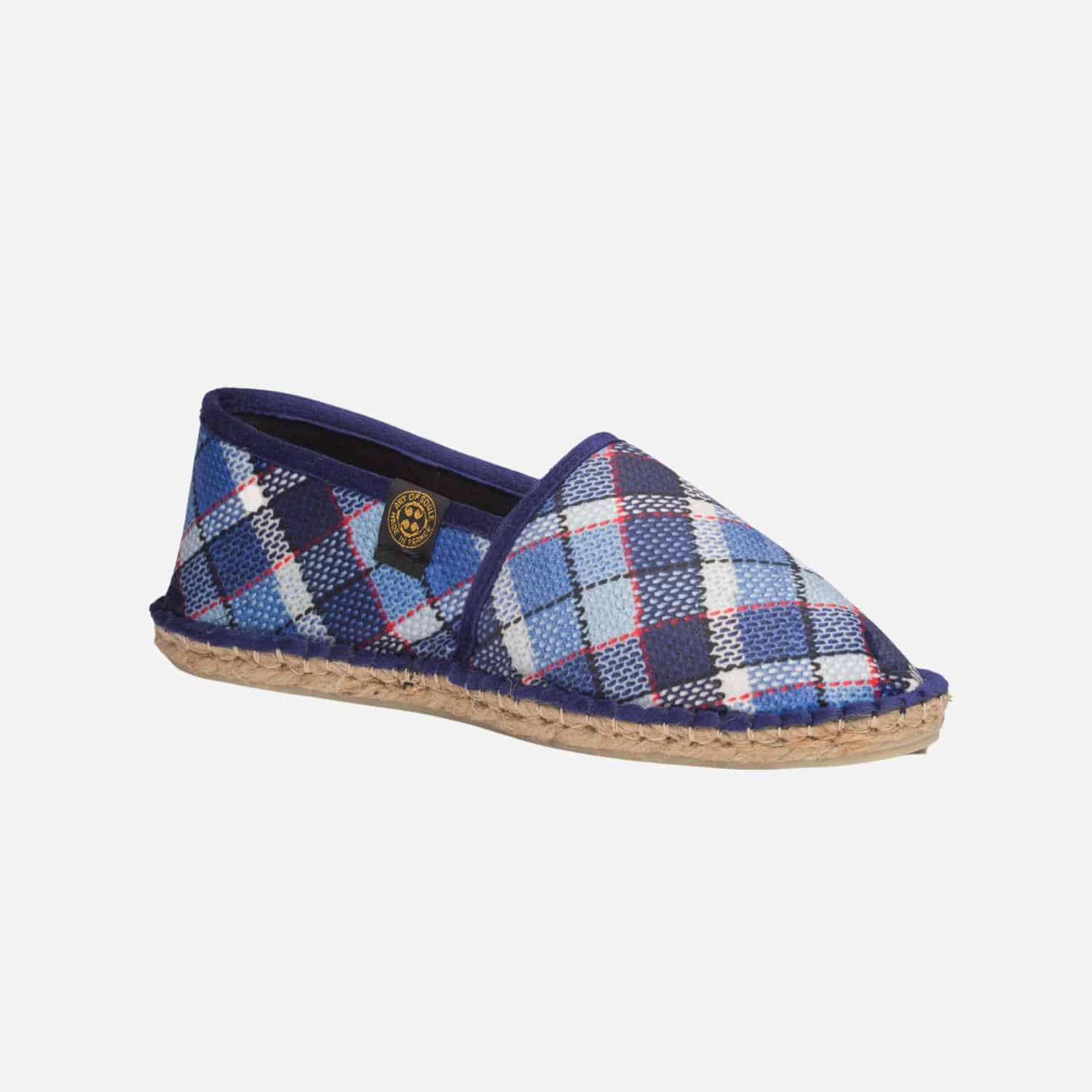 TARTAN - Espadrilles chaussons imprimées | Bleu