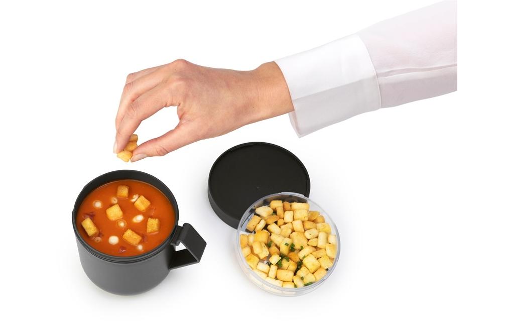 Suppenbehälter Make & Take 600 ml, DunkelgrauSuppentasse mit Henkel