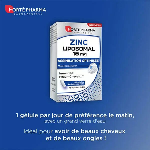 Forté Pharma Zinco Lipossomal 15 mg Imunidade Pele Cabelo 60 Cápsulas Vegetais