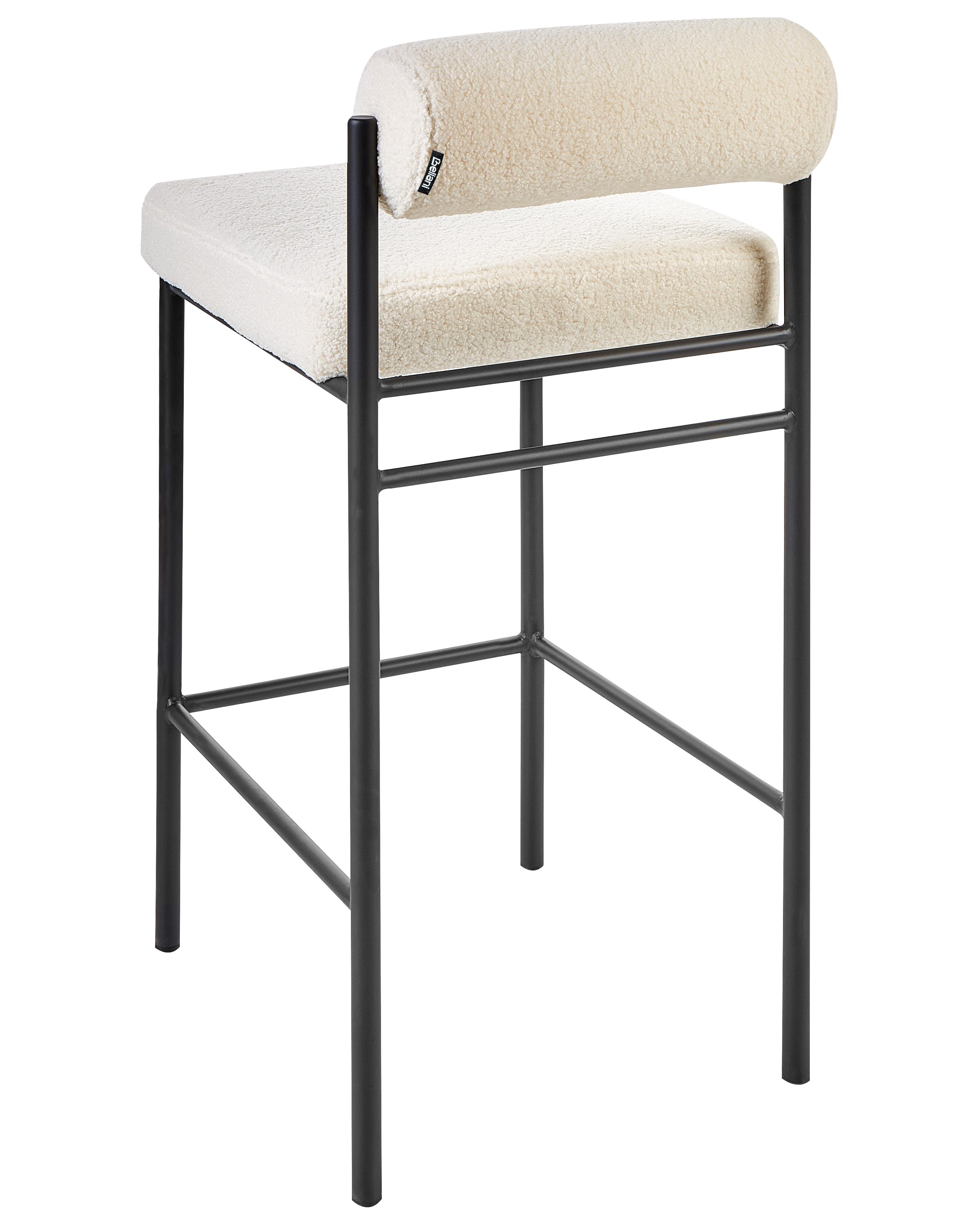 Set van 2 barstoelen AMAYA Bouclé Gebroken wit