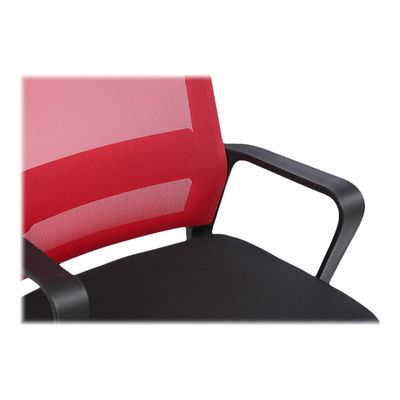 Fauteuil de bureau LIBERTY 02 - accoudoirs fixes - appui-tête réglable - noir et rouge