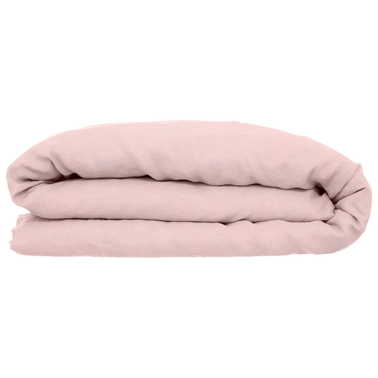Atmosphera Housse de couette Linah en lin lavé rose