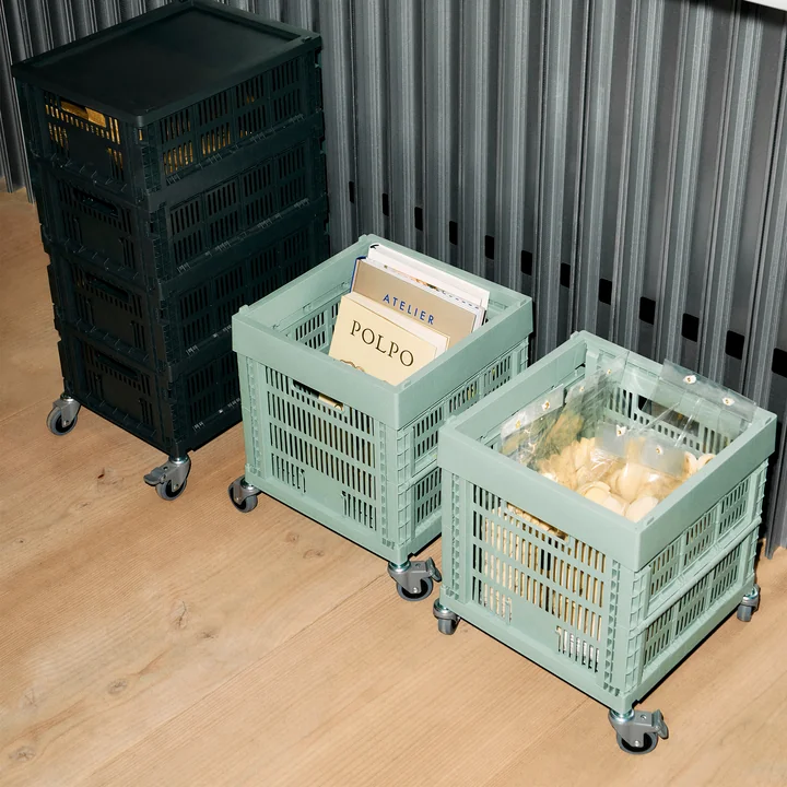 HAY - Colour Crate Korb Cube, 29,5 x 29,5 cm, off-white, recycled