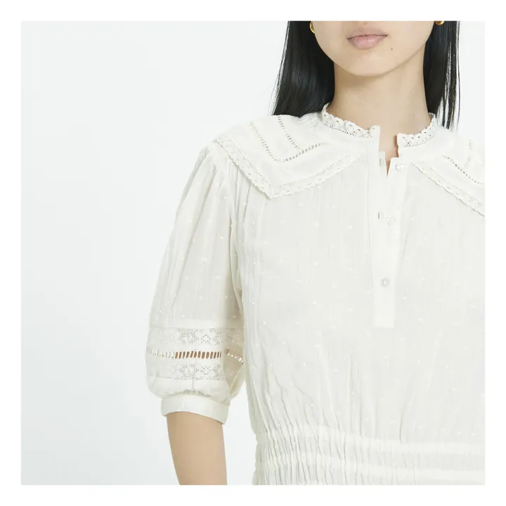M.A.B.E. Robe Midi Coletta Brodée | Ecru