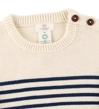 Copenhagen Colors Bluse - Strick - Cream Navy Combi