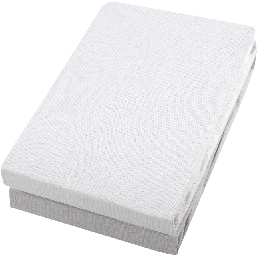 Alvi® Spannbettlaken Doppelpack weißsilber 70 x 140 cm