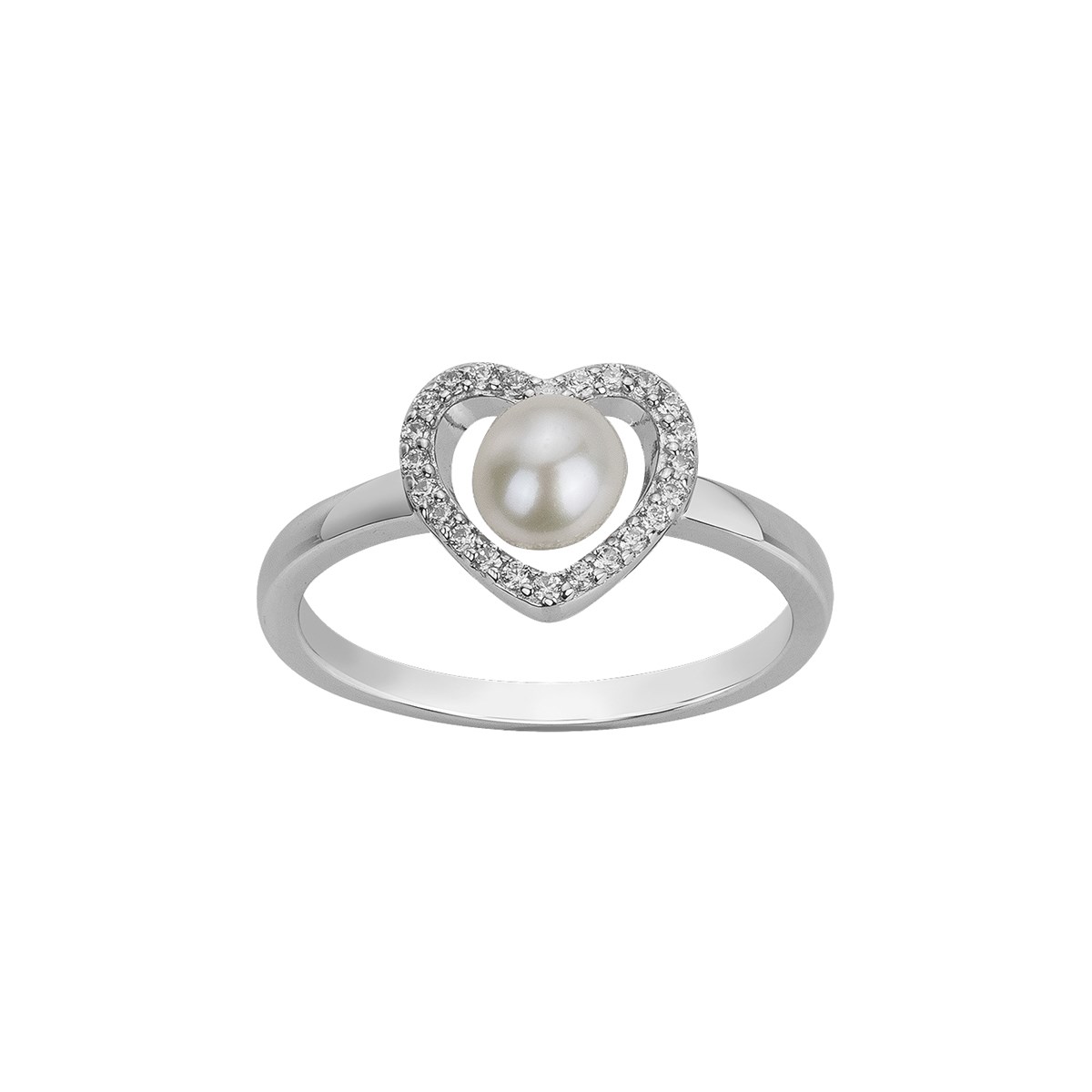 Bague en Argent avec perle d'eau douce blanc