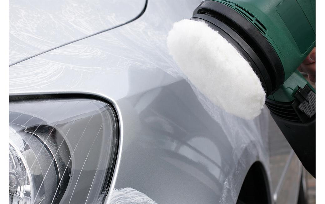 Polierpad Ø 125 mm haftend, LammwolleKlett Lammwollhaube