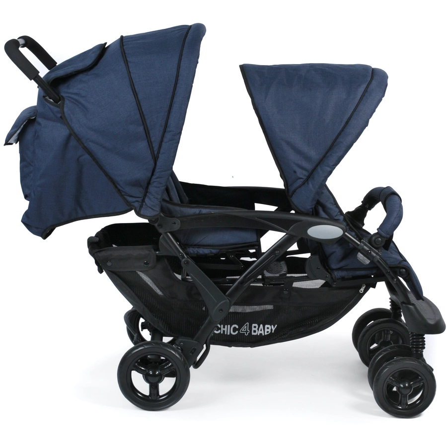 CHIC 4 BABY Geschwisterwagen DUO Jeans navy blue