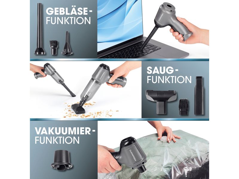 CLEANmaxx Akku-Handsauger Grau Handstaubsauger