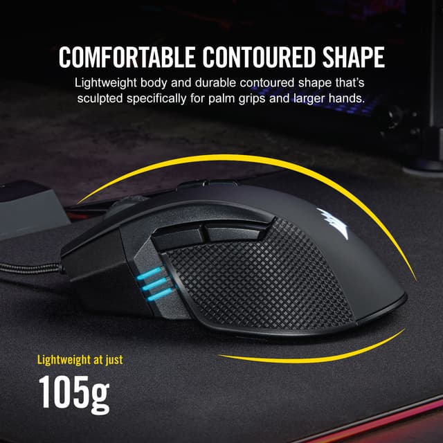 Corsair Ironclaw RGB gaming-mus (sort)
