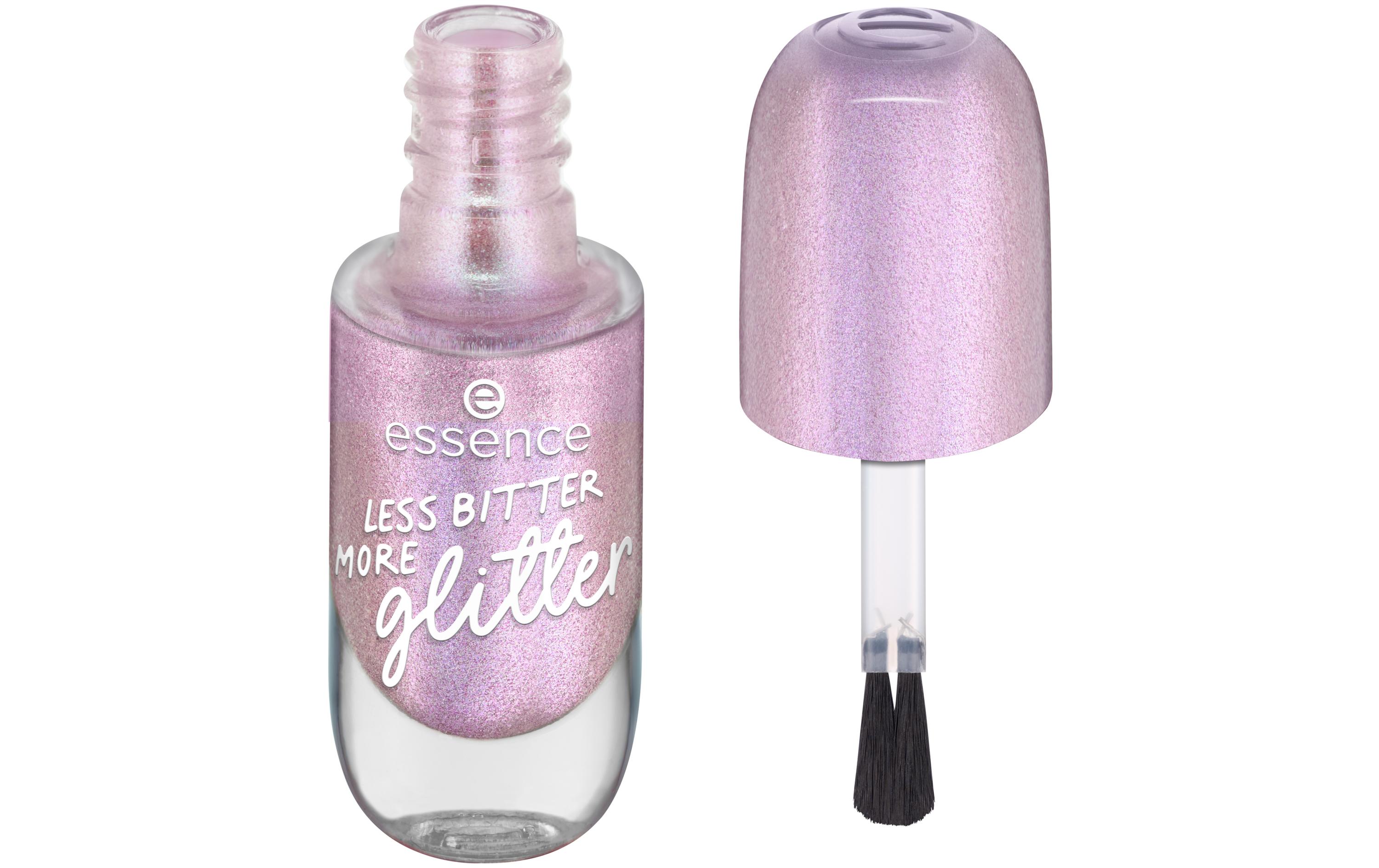 Gel nail colour 58 LESS BITTER MORE glitterSchnelltrocknender Nagellack für ein hochglänzendes Gel-Finish