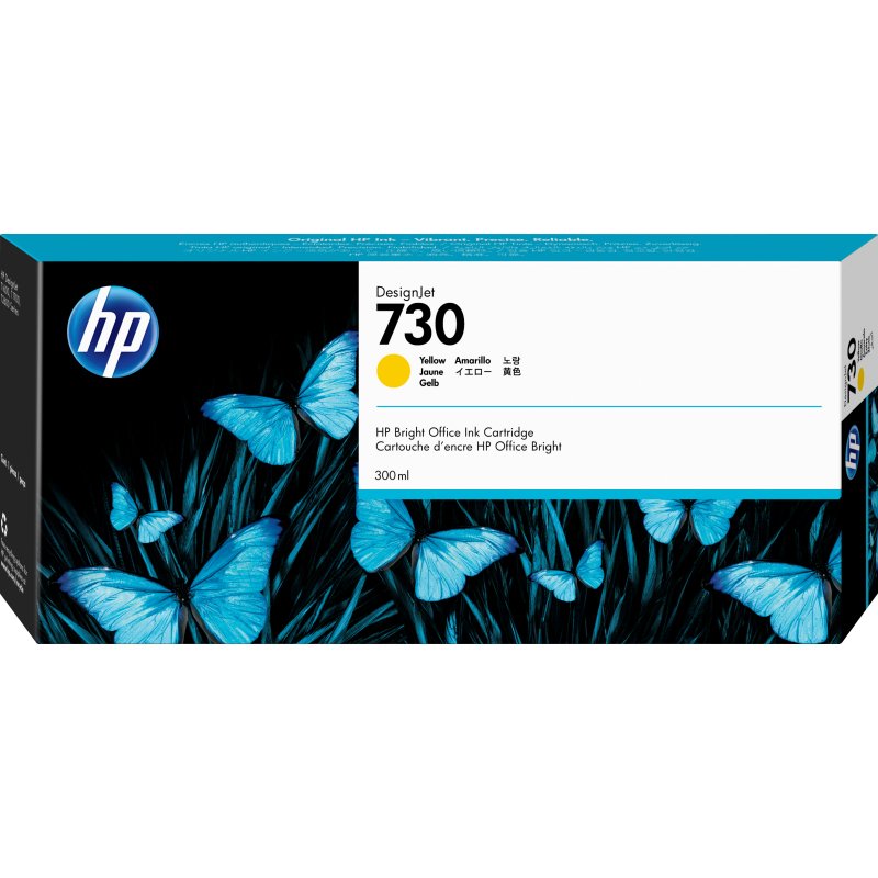 HP Cartouche d’encre 730 DesignJet jaune, 300 ml