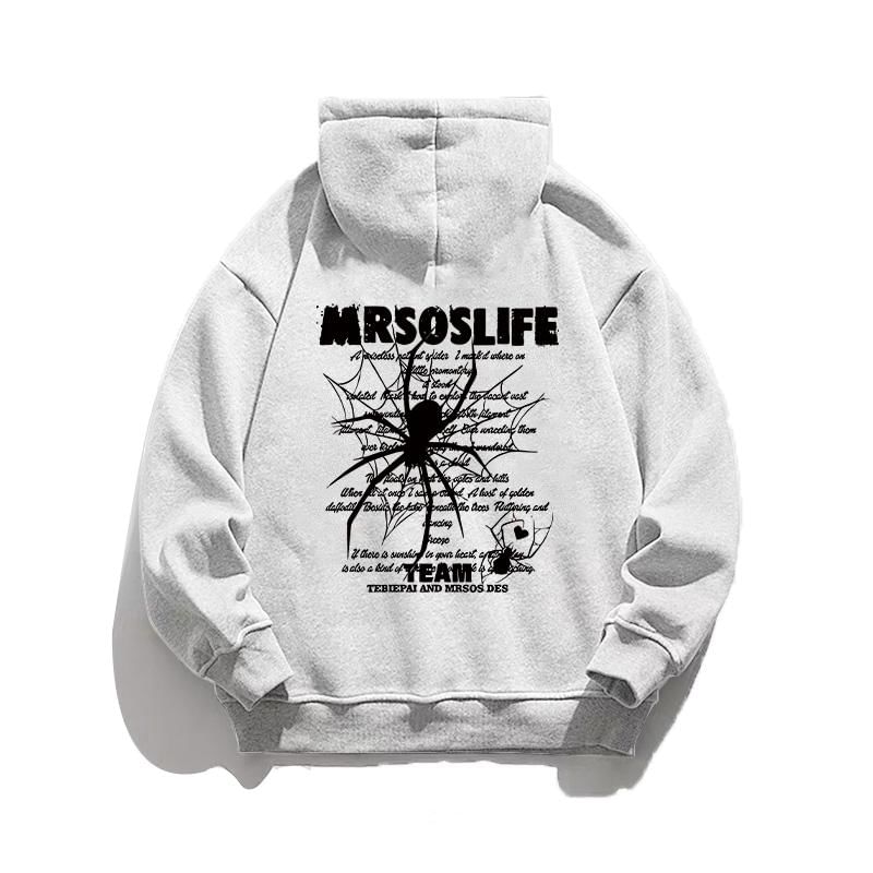Bay Go Mall - Spinnenprint Loose Fit Hoodie