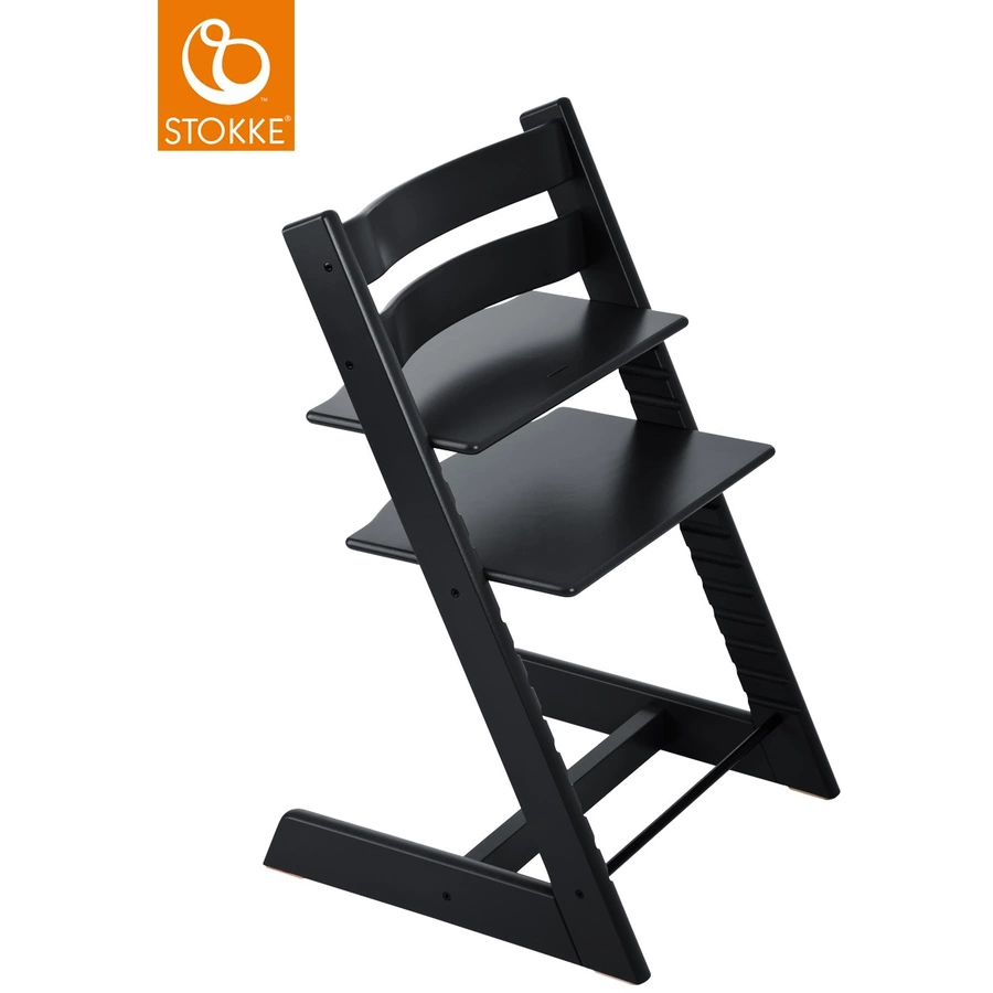 STOKKE® Mega Tripp Trapp® Set Hochstuhl Buche schwarz inkl. Newborn Set™ Grey und Baby Set schwarz