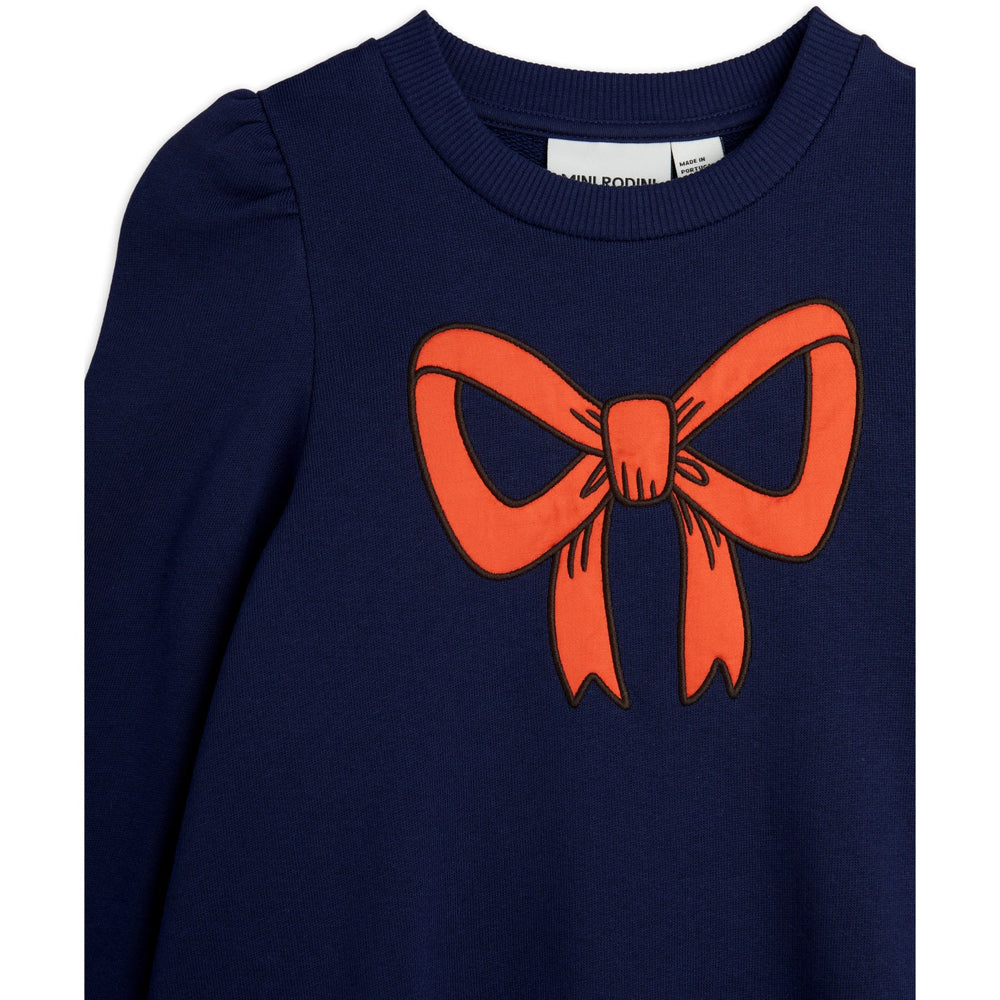 Køb Mini Rodini Blue Bow Application Sweat Kjole