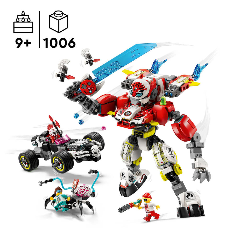 LEGO DREAMZzz Coopers tijgermecha en Zero's hot rod auto 71497