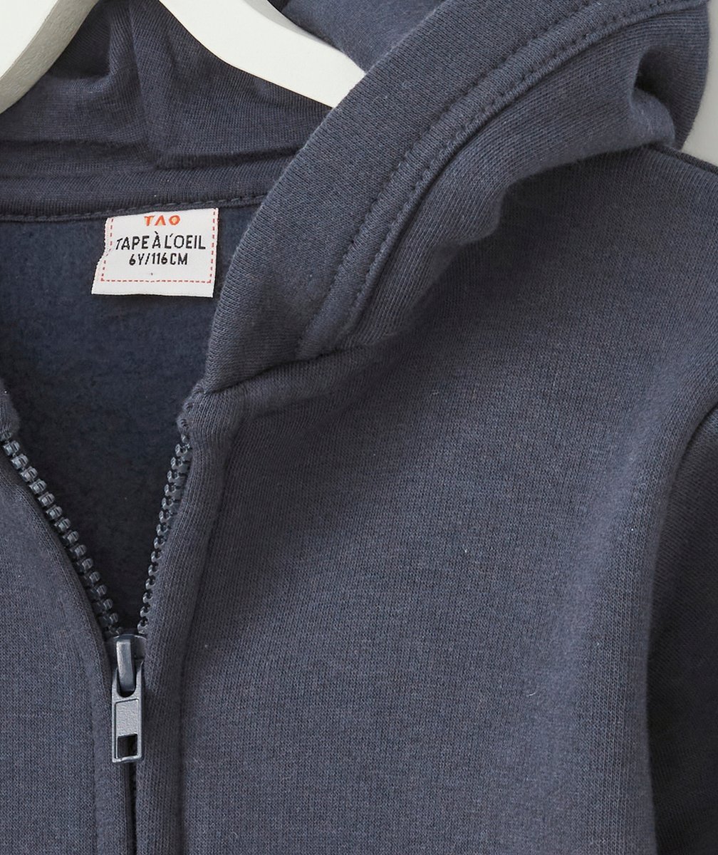 GILET ZIPPÉ GARÇON BLEU MARINE AVEC CAPUCHE