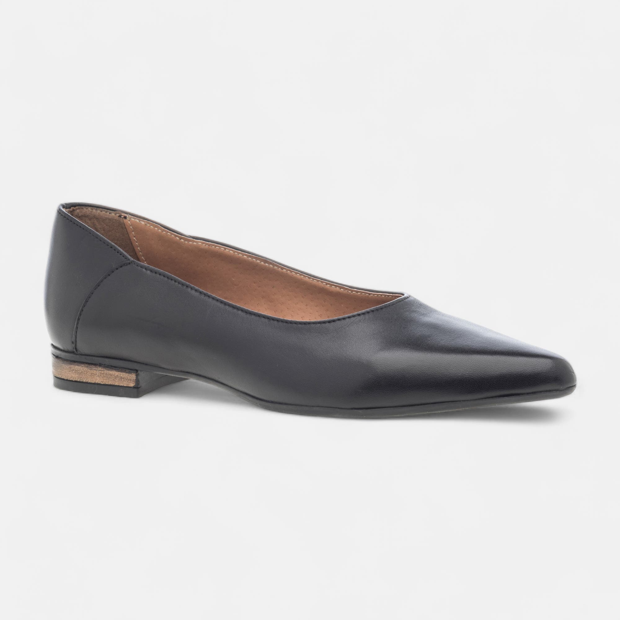 Ballerines Femme en cuir noir