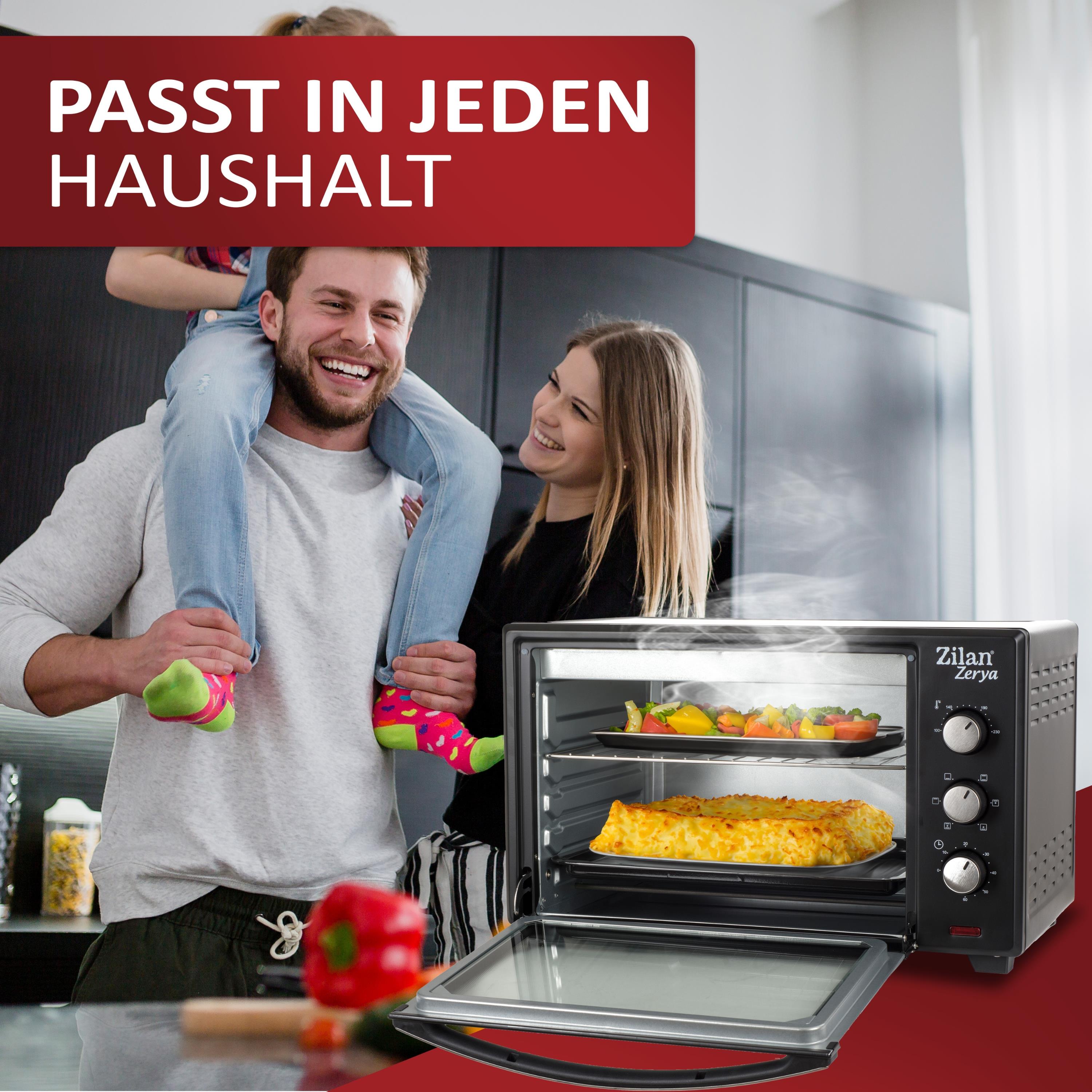 Zilan Minibackofen 45 Liter Konvektion 60 min Timer 100-230°C 2000W