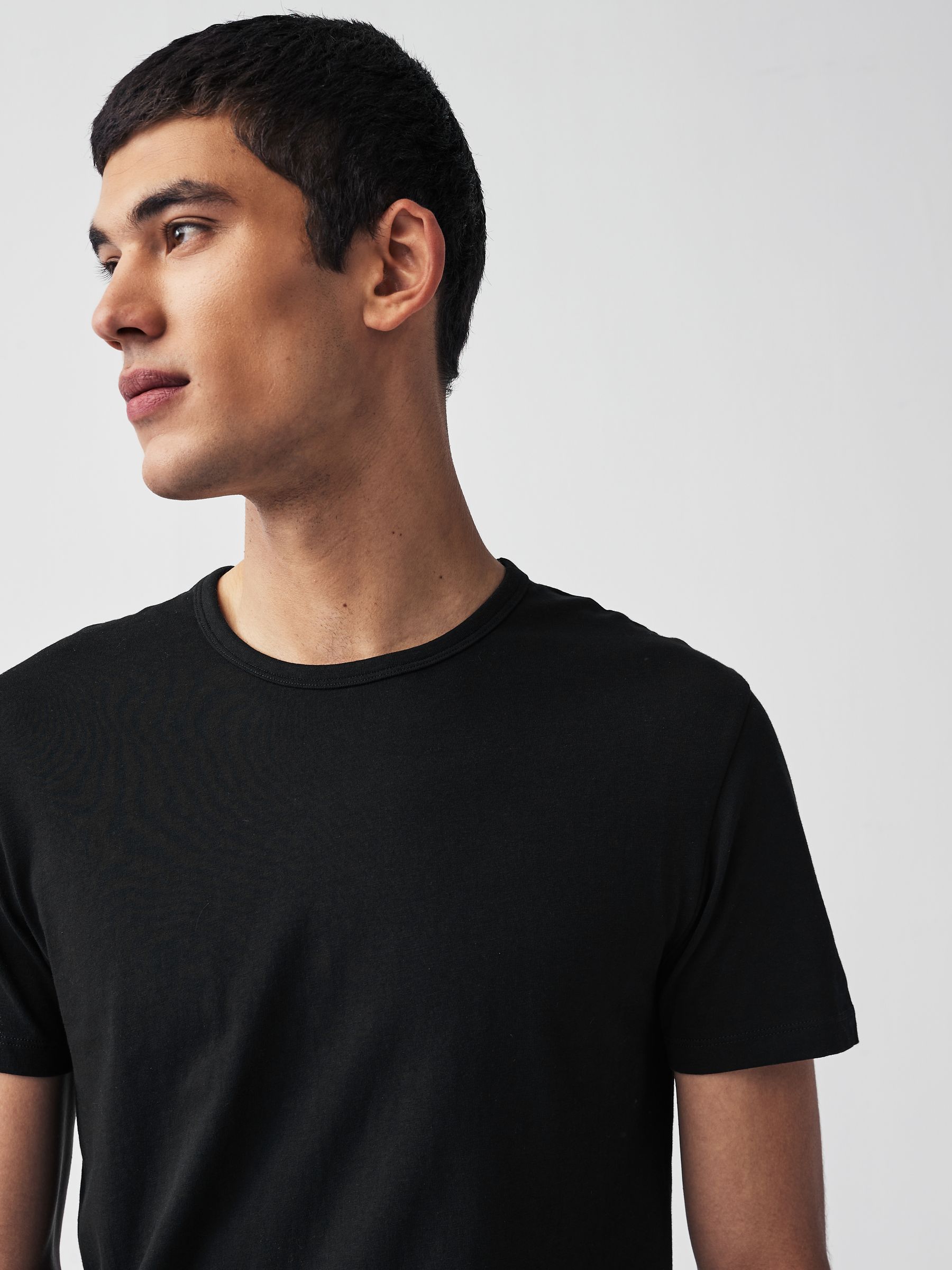 Zwart - Slim Fit - Set van 2 100% katoenen T-shirts met laagjes
