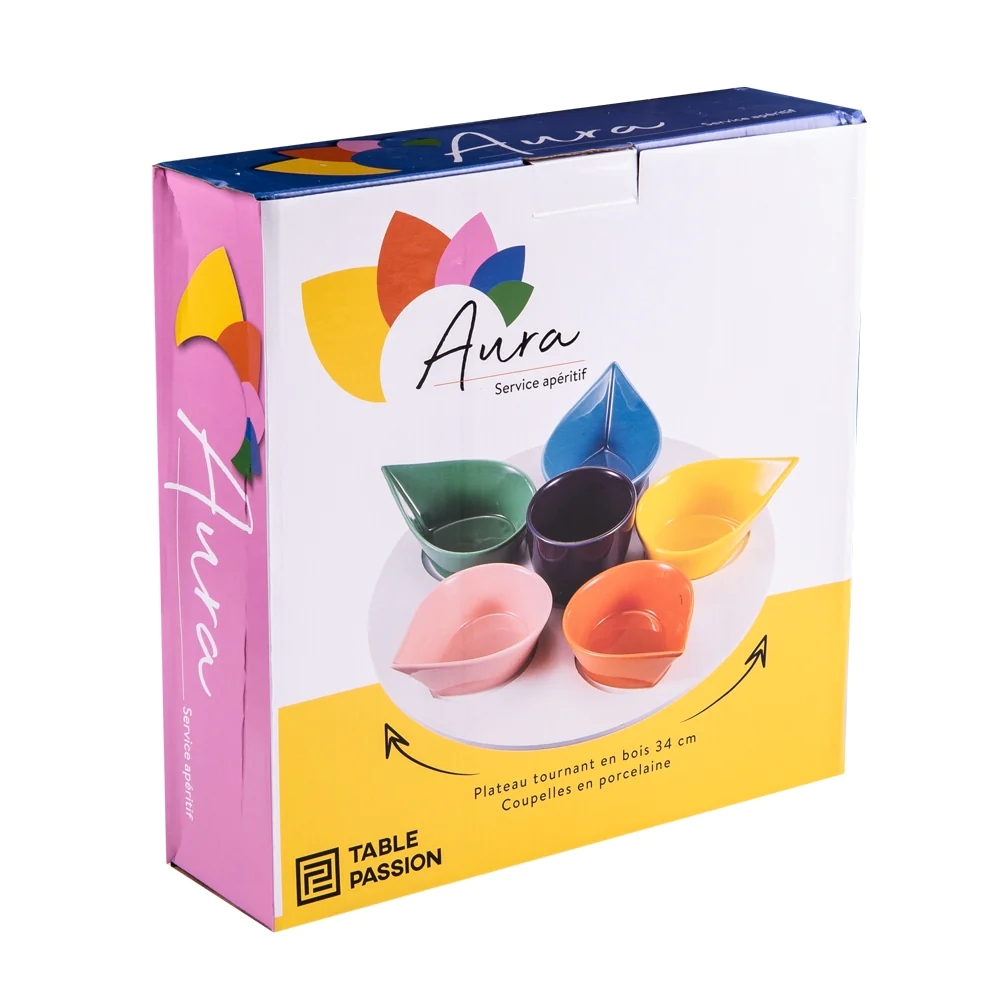 Service apéritif Aura 7 pièces 34 cm Table passion