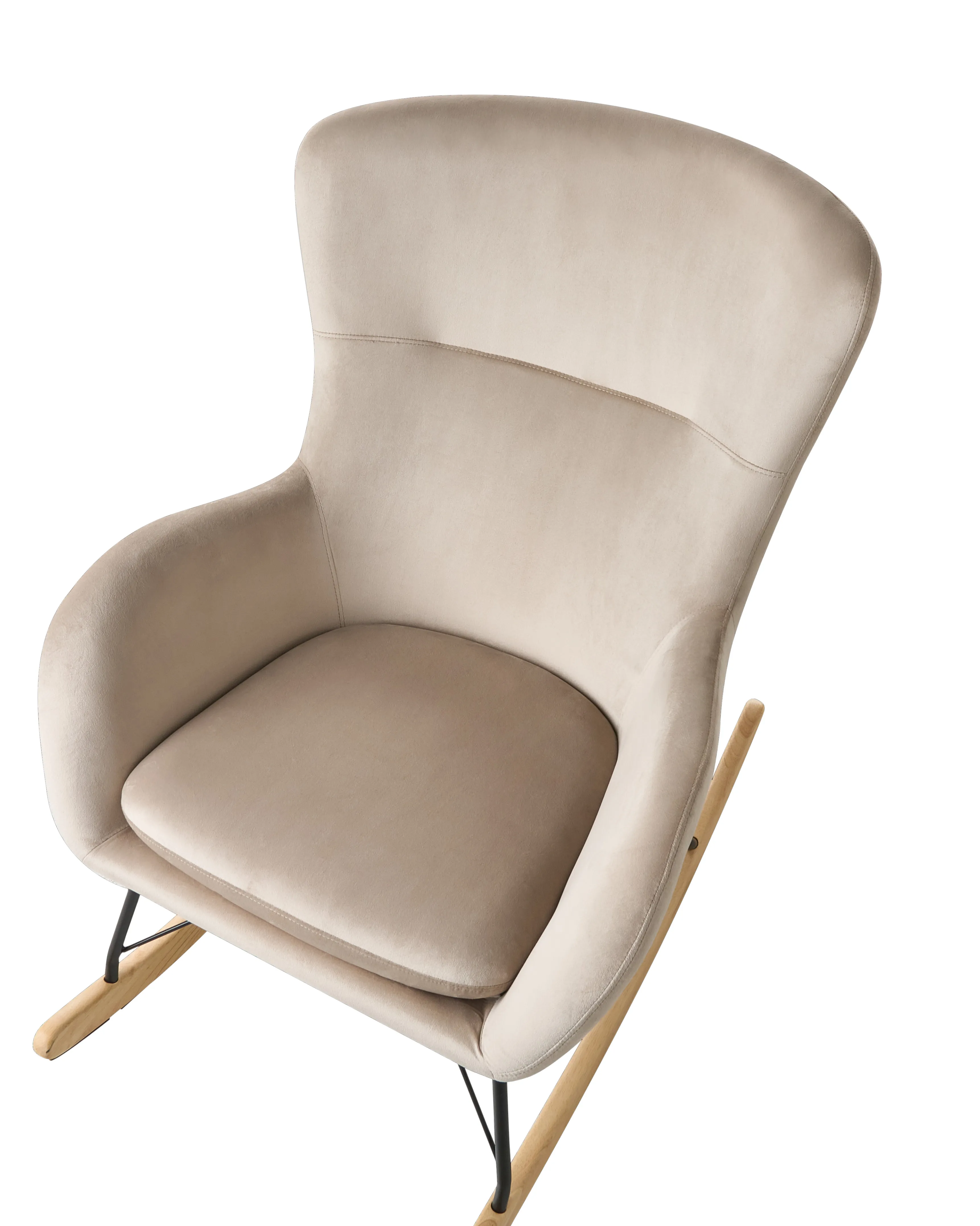 Schommelstoel ELLAN Fluweel Beige