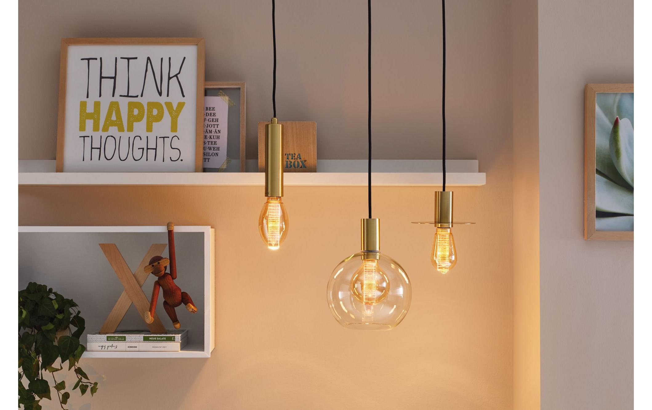 Lampe Vintage Kolben 4 W (21 W) E27 RingmusterVintage-Kolben ST64 mit Innenkolben Ringmuster