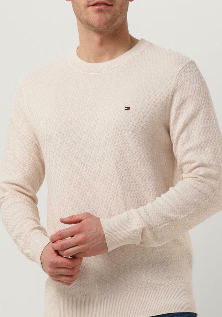 TOMMY HILFIGER gebroken wit tommy hilfiger trui cross structure crew neck