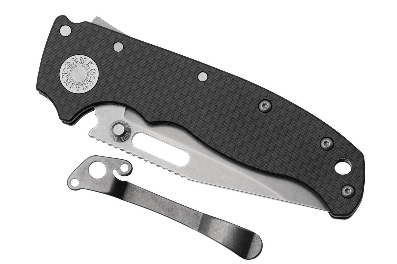 Demko Knives AD20.5 Shark-Lock CPM 20CV Clip Point AD205-20CV-CARBON-CP Carbon Fiber, zakmes
