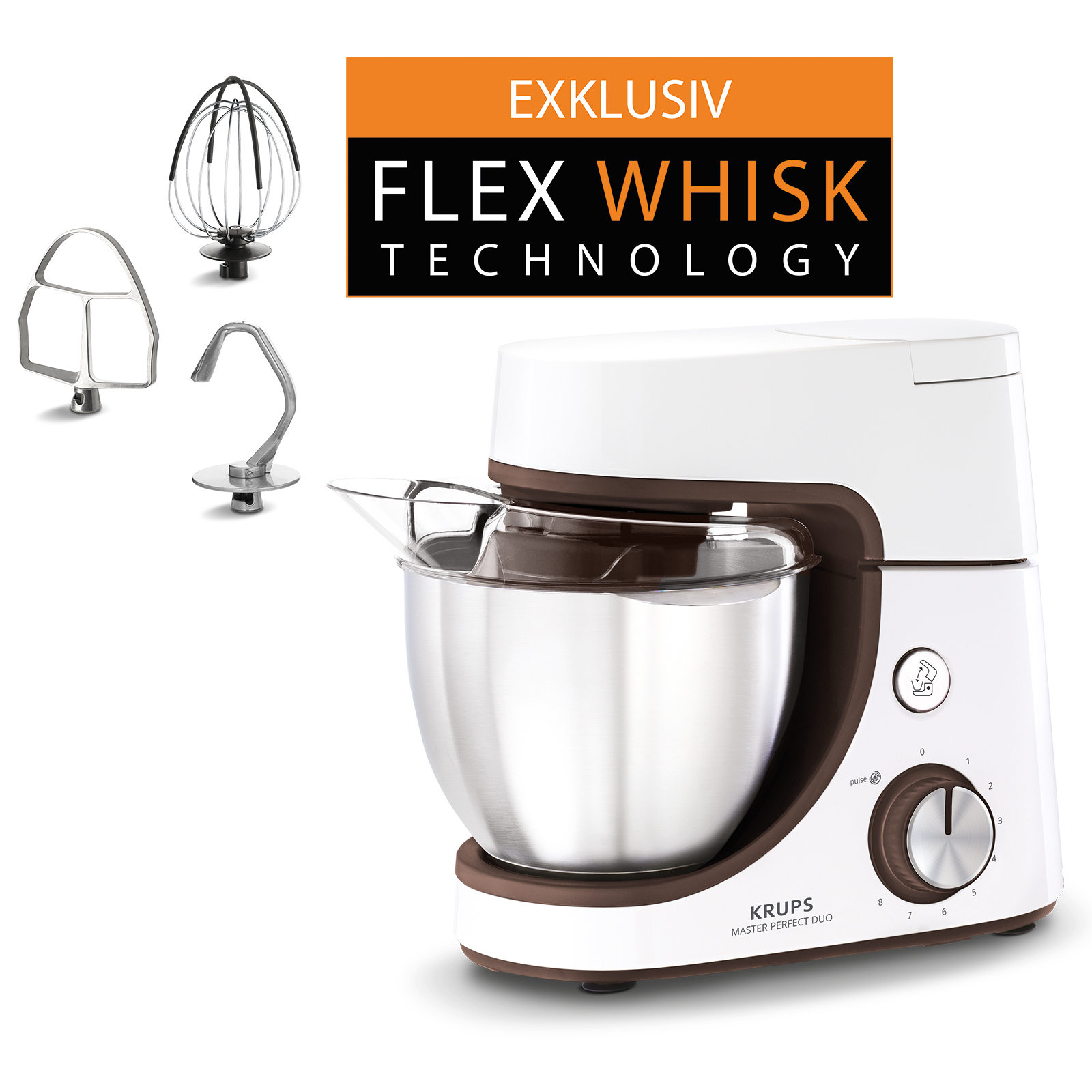 KRUPS Master Perfect Duo Küchenmaschine - weiß - 4,6 Liter
