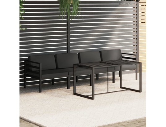 LES TENDANCES - Salon extérieur Salon de jardin-gris-4 places-120x60x66-407445