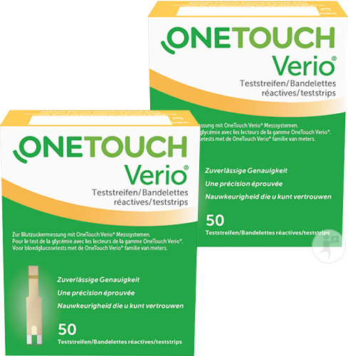 Pack de 2 OneTouch Verio Bandelettes Réactives 50 Pièces
