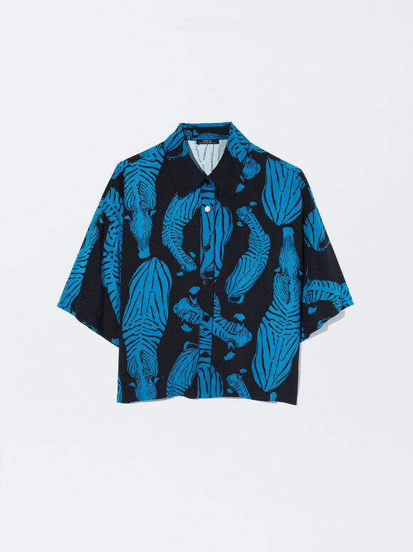 Camisa com estampa de zebra - Multicor