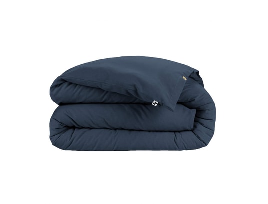 TERRE DE NUIT - Housse de couette flanelle marine 240x220 cm
