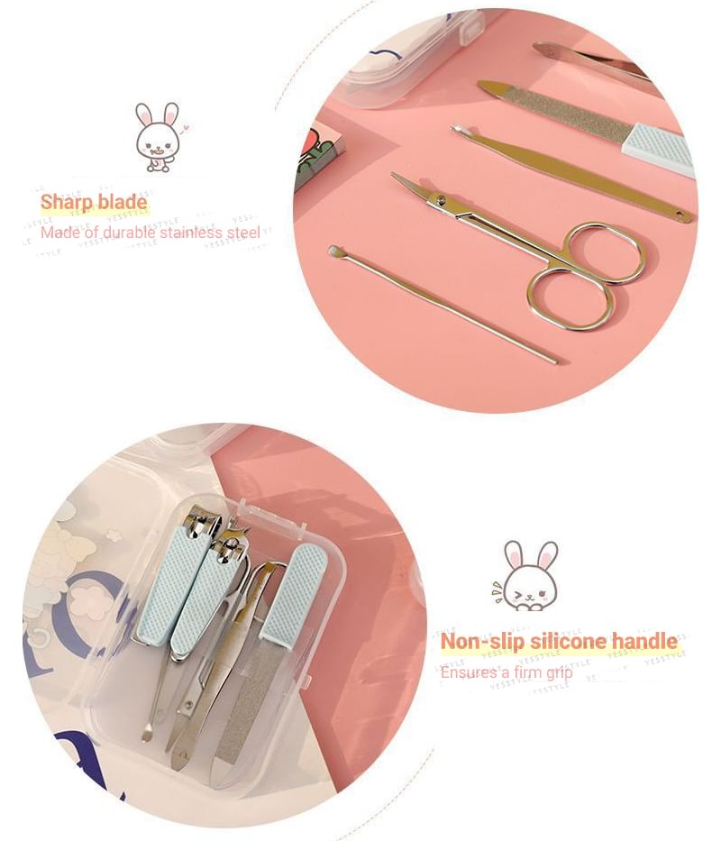 Baburu - Set van 7: Manicureset van roestvrij staal