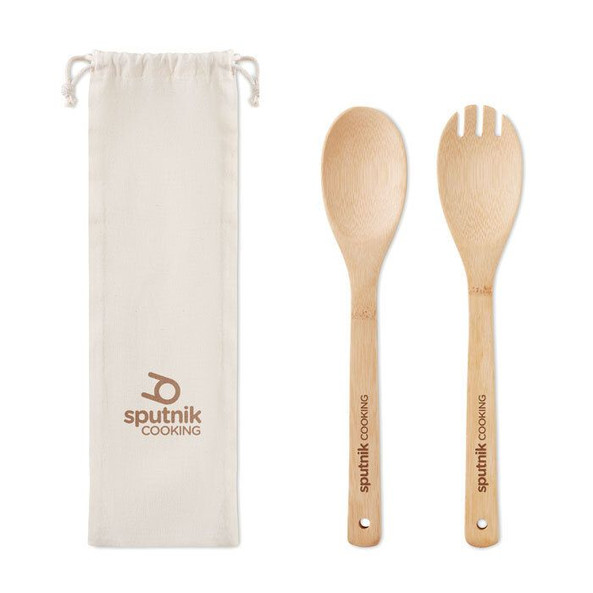 GiftRetail MO9903 - MAYEN SET Couverts à salade en bambou